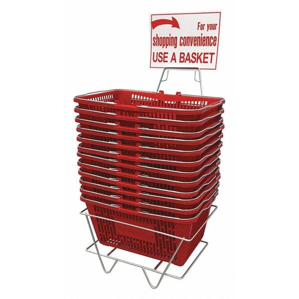 Hand Basket Set, Regular, Red, Plastic