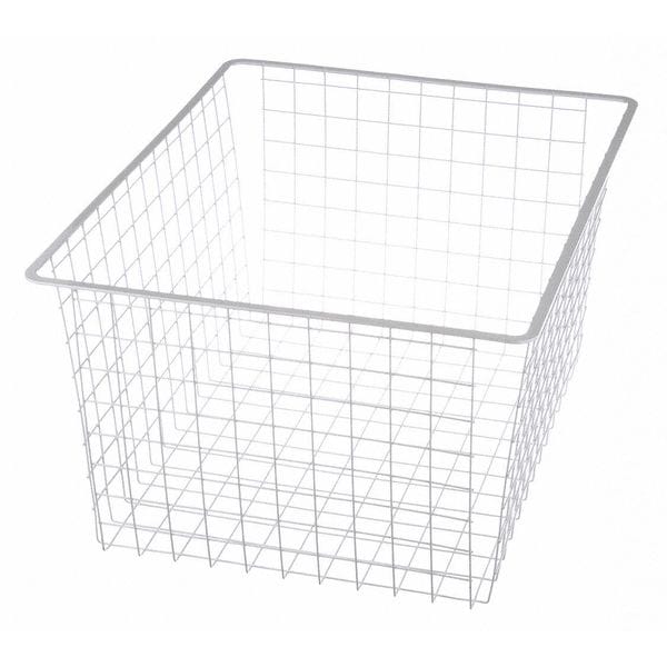 White Wire Tote Basket, 21"x17"x11.25"
