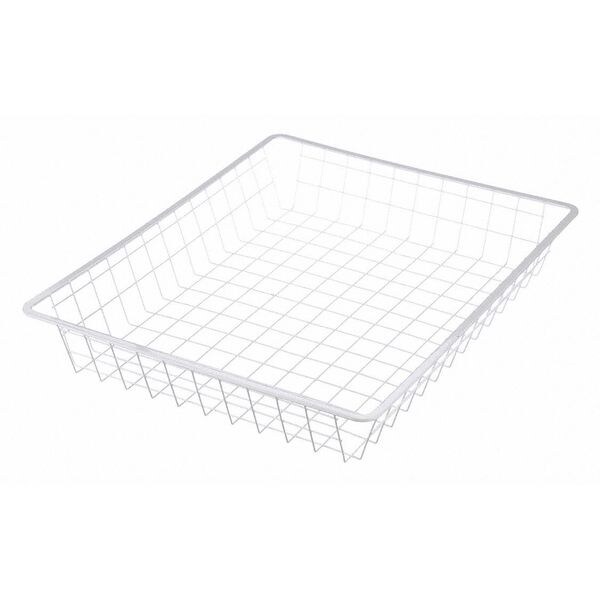 White Wire Tote Basket, 21"x17"x3.17"