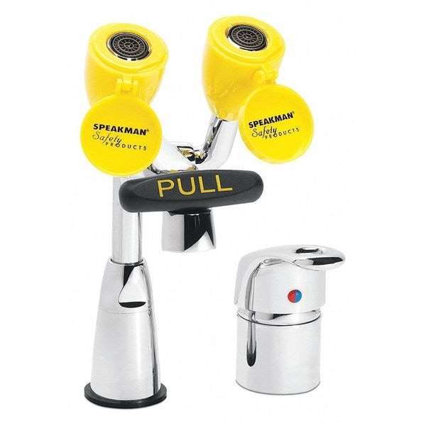 Eyewash/Faucet Combination, Counter Mounted, 11.0 H., 12.0 W