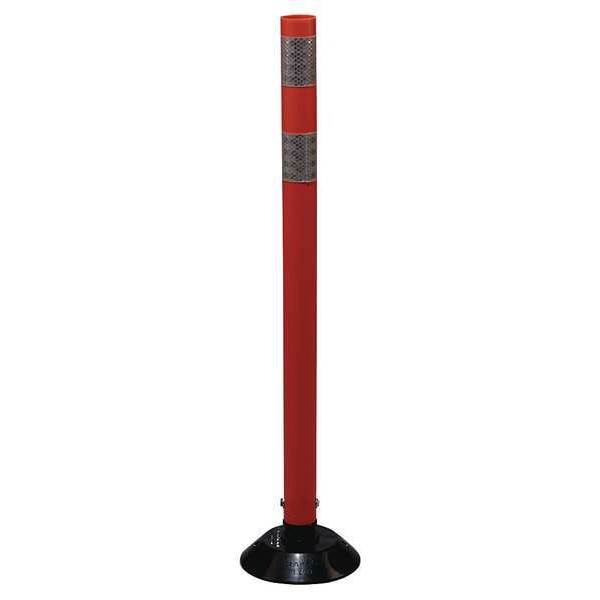 Delineator Post, HDPE, High-Intensity Prismatic, 36" Height, 36" Length, 1.6 lb, Orange