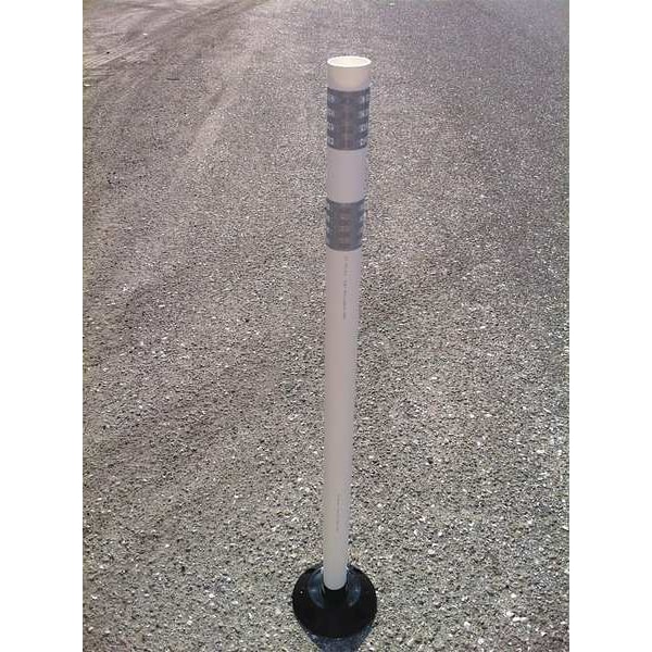 Delineator Post, HDPE, High-Intensity Prismatic, 48" Height, 48" Length, 2 lb, White