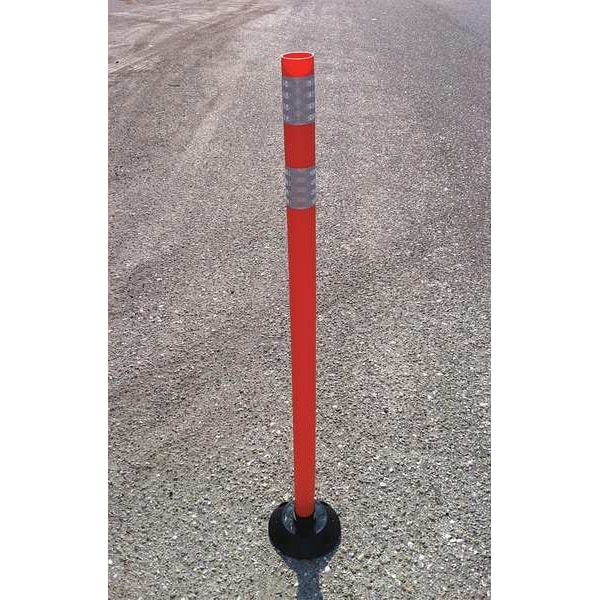 Delineator Post, HDPE, High-Intensity Prismatic, 48" Height, 48" Length, 2 lb, Orange