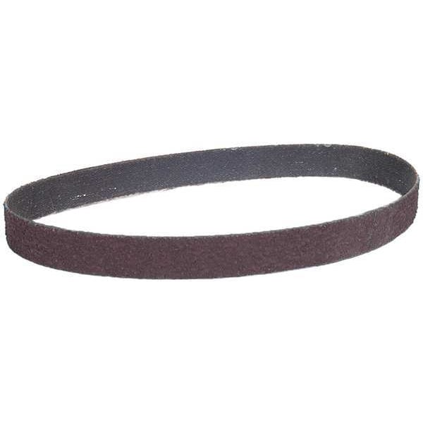 Sanding Belt, 1/4 in W, 18 in L, Coated, Aluminum Oxide, P80 Grit, Coarse, R283 Metalite, Maroon