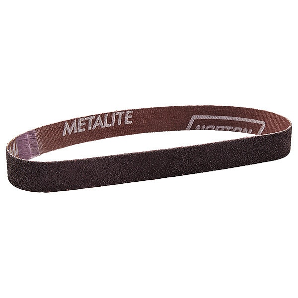 Sanding Belt, 1/2 in W, 24 in L, Coated, Aluminum Oxide, P100 Grit, Medium, R283 Metalite, Maroon
