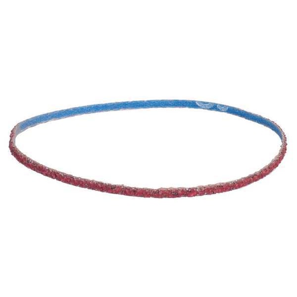 Sanding Belt, 3/4 in W, 20 1/2 in L, Coated, Ceramic, 120 Grit, Medium, R981 SG, Red