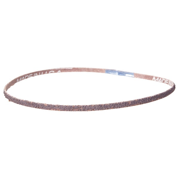 Sanding Belt, 3/8 in W, 13 in L, Coated, Aluminum Oxide, P80 Grit, Coarse, R283 Metalite, Maroon