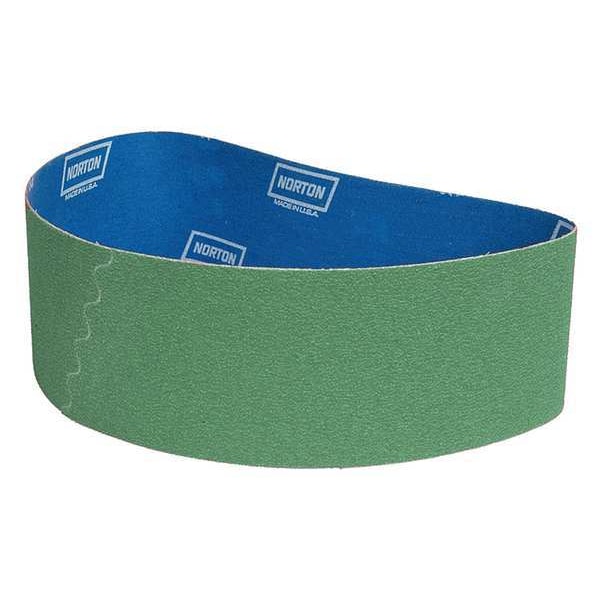Sanding Belt, 6 in W, 48 in L, Coated, Zirconia Alumina, 60 Grit, Coarse, BlueFire R884P, Green