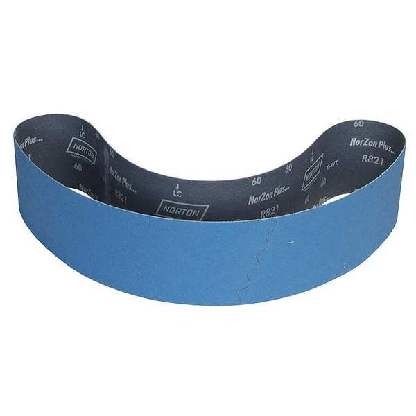 Sanding Belt, 6 in W, 48 in L, Coated, Zirconia Alumina, 150 Grit, Fine, BlueFire R823P, Blue