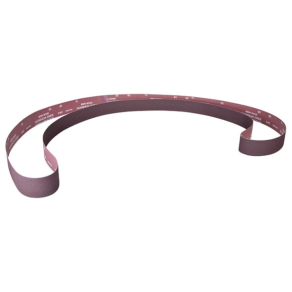 Sanding Belt, 4 in W, 132 in L, Coated, Aluminum Oxide, 80 Grit, Coarse, R228 Metalite, Brown