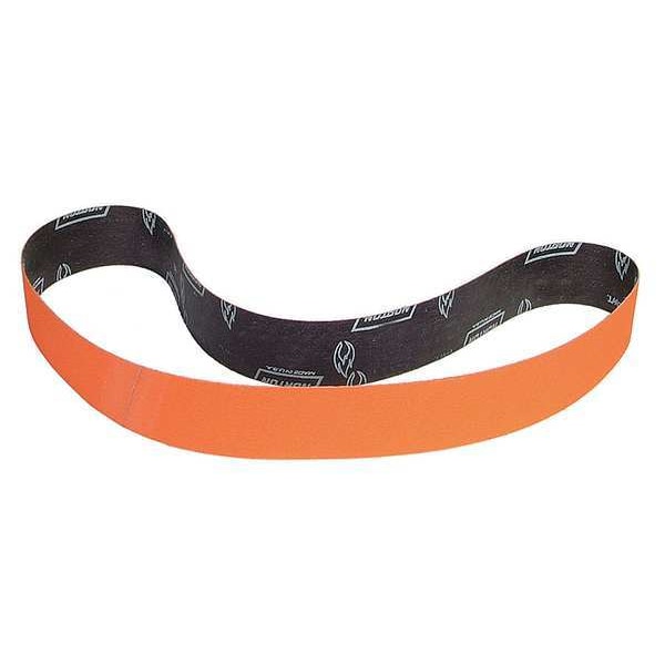 Sanding Belt, 4 in W, 60 in L, Coated, Ceramic, 24 Grit, Extra Coarse, Blaze R980P, Orange