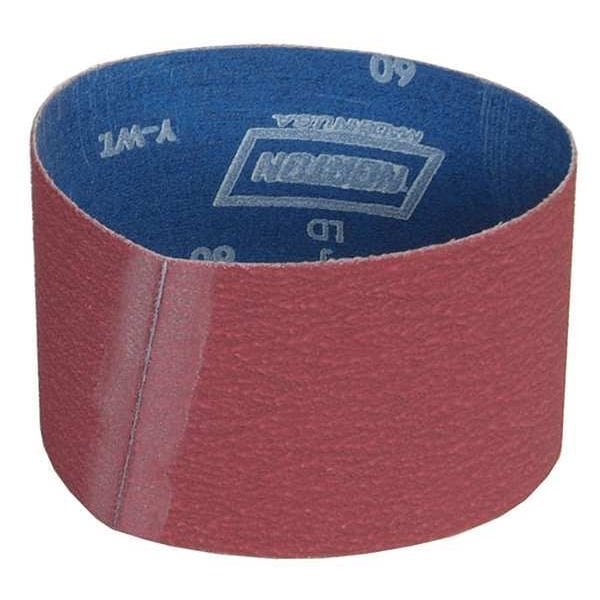 Sanding Belt, 3 1/2 in W, 15 1/2 in L, Coated, Ceramic, 36 Grit, Extra Coarse, R981 SG, Red