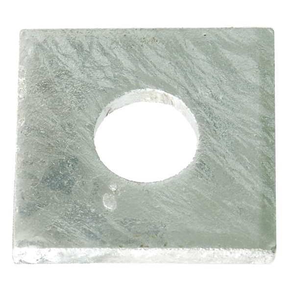Square Washer, Fits Bolt Size 1/2 in , Low Carbon Steel Hot Dipped Galvanized Finish