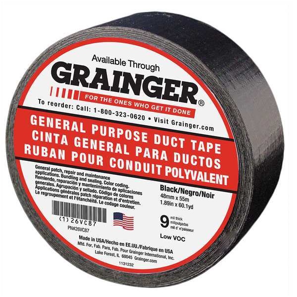 DuctTape, Black, 60-1/8ydL, 1-7/8inW