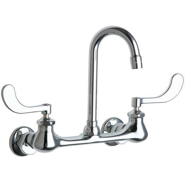 Gooseneck Kitchen/Bathroom Faucet, Manual, 7-1/4" to 8-3/4" Mount, 2 Hole Commercial