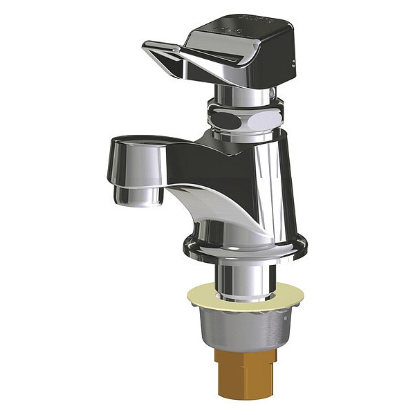Metering Single Hole Mount, 1 Hole Low Arc Bathroom Faucet, Chrome plated