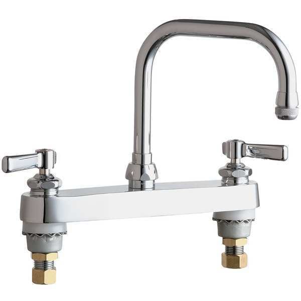 Low Arc Kitchen Faucet, Manual, 8" Mount, 2 Hole Commercial