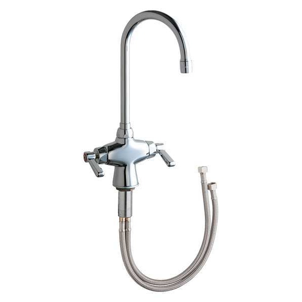 Gooseneck Kitchen Faucet, Manual, Single Hole Mount, 1 Hole Commercial