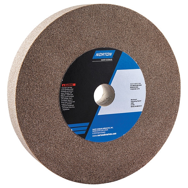 Grinding Wheel, 10in. Dia, AO, 60/80G, Brown