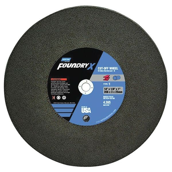 Cut-Off Wheel, 14 in. Dia, AO, 24 G, Black