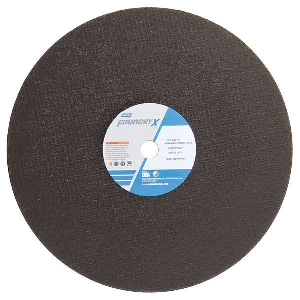 Cut-Off Wheel, 16 in. Dia, ZA/AO, 24G, Black