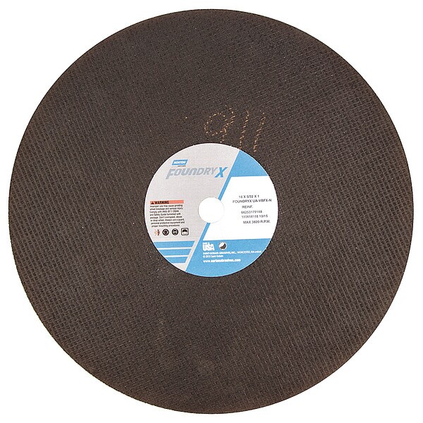 Cut-Off Wheel, 16 in. Dia, AO, 24 G, Black