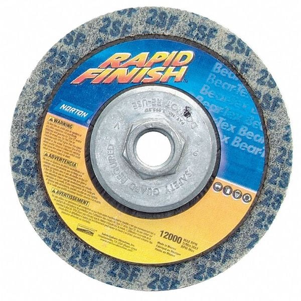 Non-Woven Depressed Center Disc, Type 27, 4 1/2 in Dia, 1/2 in Thick, 5/8"-11 Arbor Hole Size