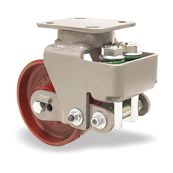 Aerospace Spring Loaded Workhorse Swivel Caster, 6" x 2" Cast Iron Metal Wheel