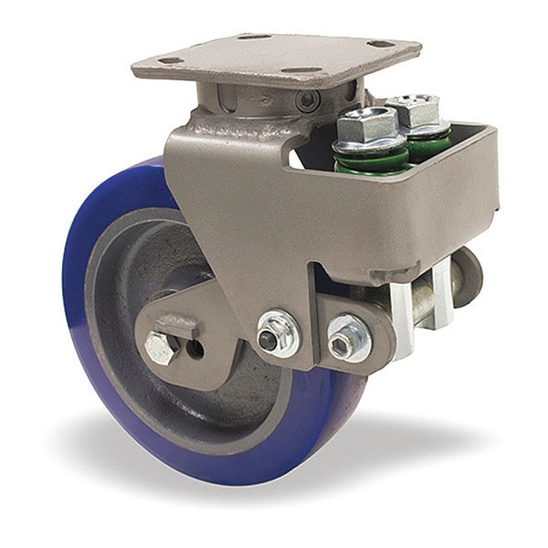 Aerospace Spring Loaded Workhorse Swivel Caster, 8" x 2" Ergo-Glide XT Wheel