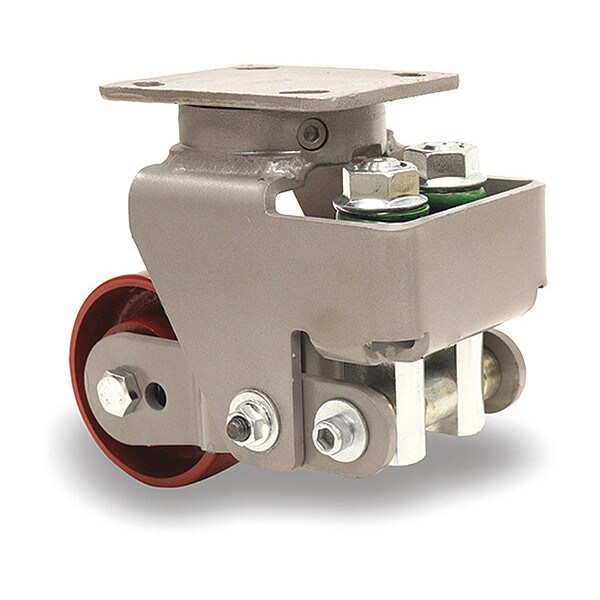 Aerospace Spring Loaded Workhorse Swivel Caster, 4" x 2" Cast Iron Metal Wheel