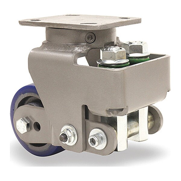Aerospace Spring Loaded Workhorse Swivel Caster, 4" x 2" Ergo-Glide Polyurethane on Cast Iron Wheel