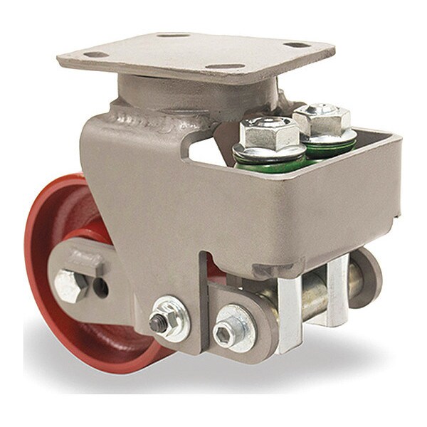 Aerospace Spring Loaded Workhorse Swivel Caster, 5" x 2" Cast Iron Metal Wheel