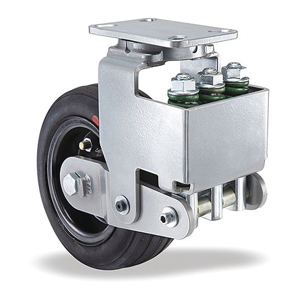 Aerospace Spring Loaded Forge Master Swivel Caster, 10" x 4" Heavy Duty Solid Pneumatic Tire