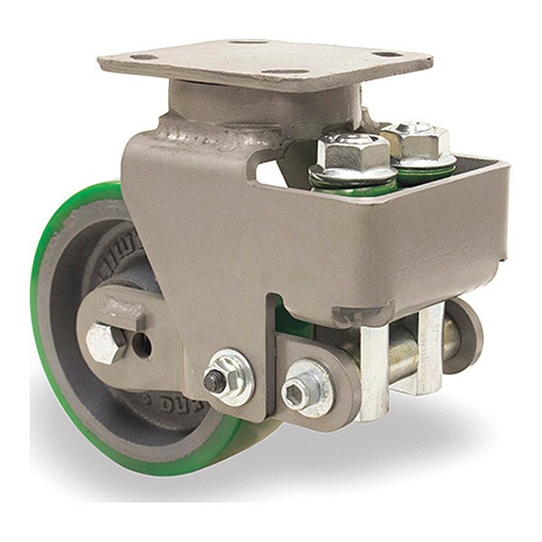 Aerospace Spring Loaded Workhorse Swivel Caster, 6" x 2" Duralast Polyurethane on Cast Iron Wheel