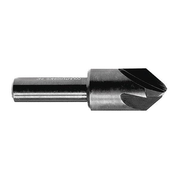 Drill Point Countersink, HSS, 90 deg., 5/8", Number of Flutes: 4