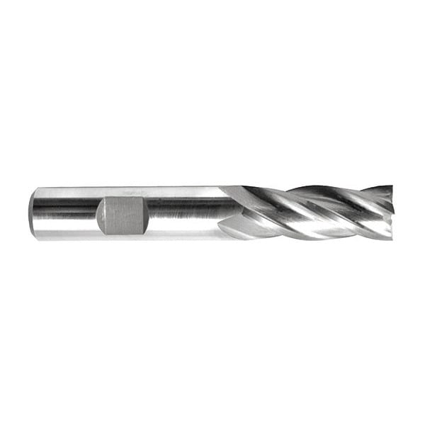 Finishing End Mill, HSS, Square, 1/2", Finish: AlTiN