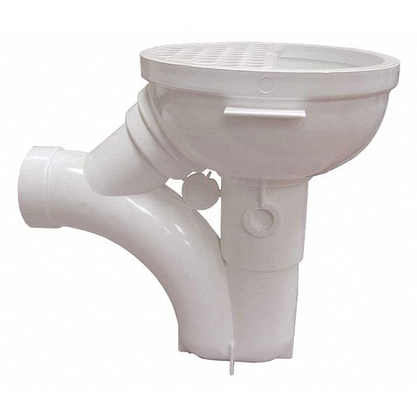 Floor PVC 2" Floor Drain & Trap, PVC, Solvent-Weld