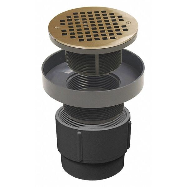 Round PVC 3"X4" Pf Levelbest, Pl Spud, 5 NB St, PVC, Nickel Bronze, Pipe