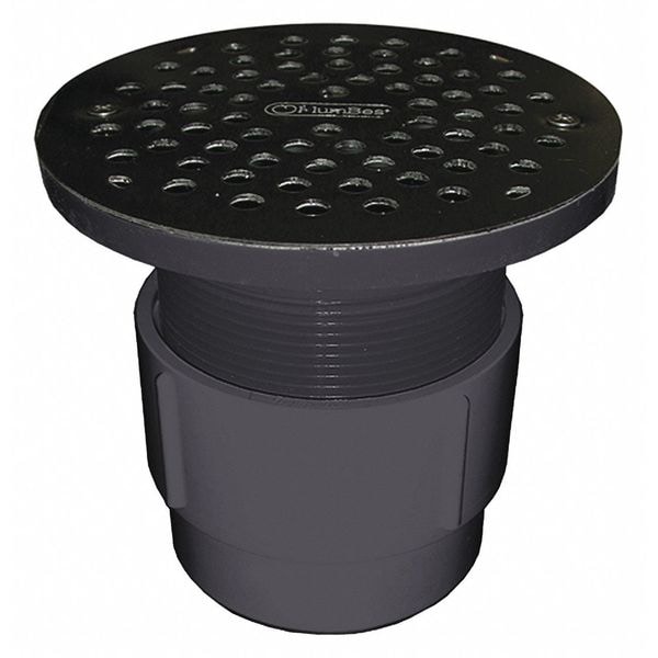 Round PVC 3"X4" Adj GP Drain, 6" Pb Strainer, PVC, Brass, Pipe