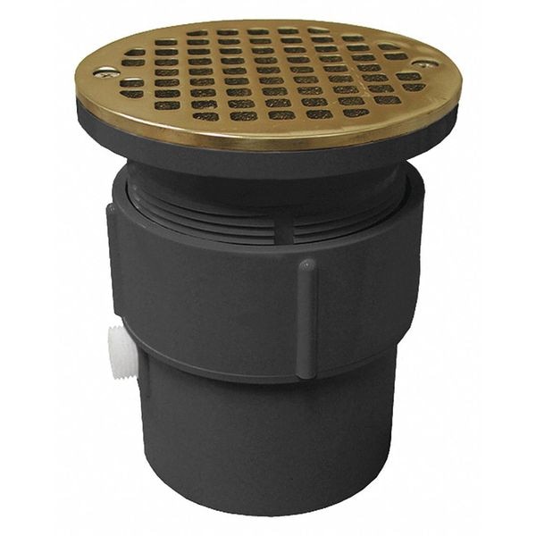 Round PVC 3"X4" Pf & GP Drain, 5" NB Strainer, PVC, Nickel Bronze, Pipe