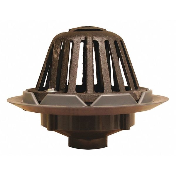 Roof Drains PVC 3" Roof Drain, Cast Iron Dome, PVC, Cast Iron, Pipe