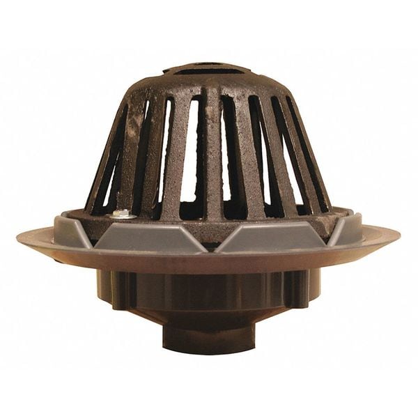 Roof Drains PVC 4" Roof Drain, Cast Iron Dome, PVC, Cast Iron, Pipe