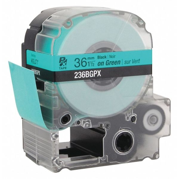 Black Ink/Green Tape, 1-1/2" W