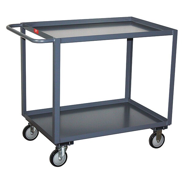 Flat Handle Utility Cart, Steel, 1,400 lb Load Capacity, 2 Shelves, 54 in L, 25 in W