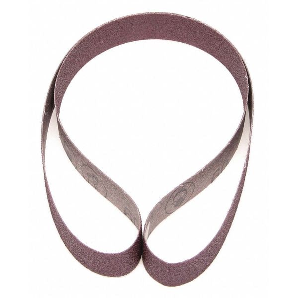 Sanding Belt, 1 in W, 42 in L, Closed Coat, Aluminum Oxide, 60 Grit, Brown