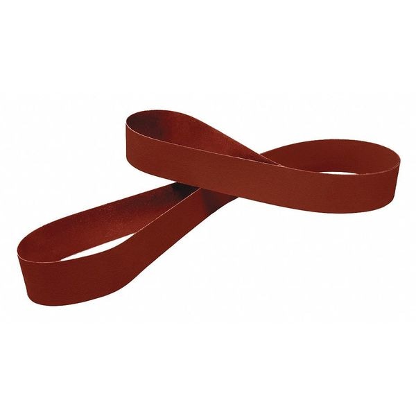 Sanding Belt, 91 in W, 91 in L, Open Coat, Aluminum Oxide, 80 Grit, Brown
