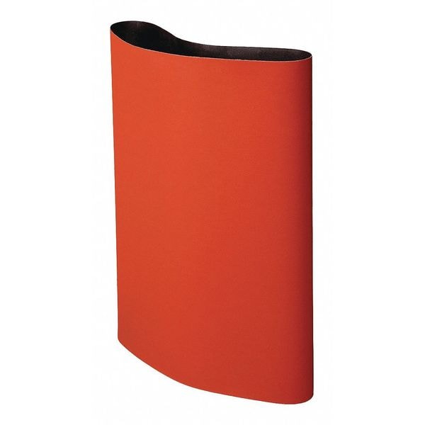 Sanding Belt, 37 in W, 60 in L, Closed Coat, Ceramic Aluminum Oxide, P180 Grit, Orange