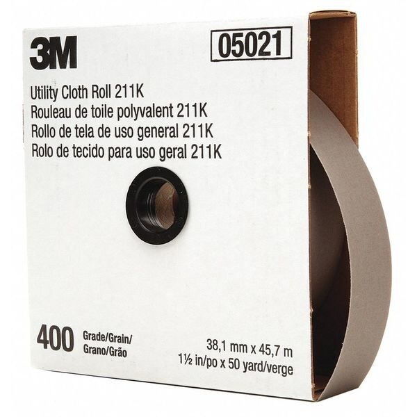 Sanding Belt, 1-1/2 in W, 150 ft L, Closed Coat, Aluminum Oxide, 400 Grit, Gray