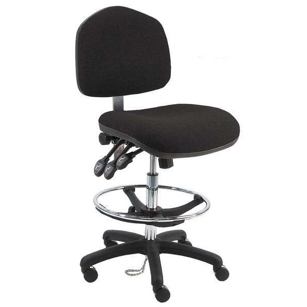 Ergonomic Chair Ergonomic Chair, 21" to 31" Height, Fabric, Black
