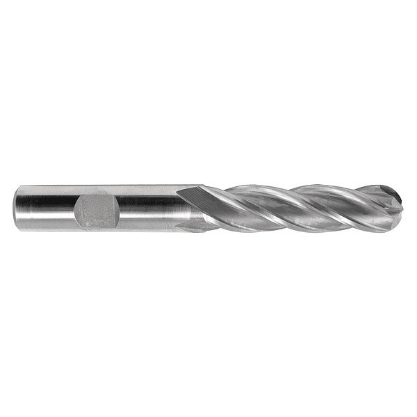 Hss General Purpose End Mill, Ball, 1/2x3", Length of Cut: 3"